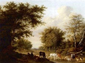Resting Cowherds With Their Cattle