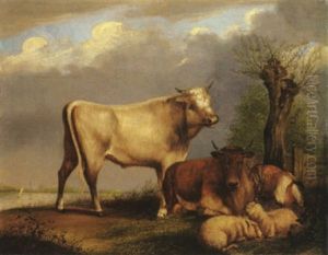 Kuhe Am See by Jan Kobell the Younger