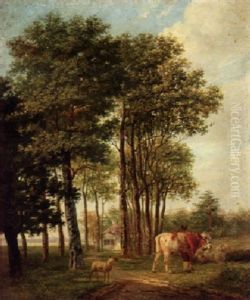 A Herdsman Halting By A Wooded Path A Herdsman Halting By A Wooded Path