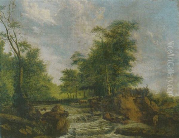 Waldlandschaft Mit Einem Wasserfall - view 1