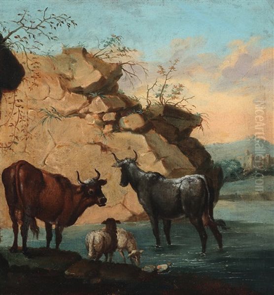 Scenery With Cows And Sheep - view 1