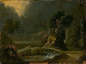 Stormy Landscape With Lightning by Ferdinand Kobell