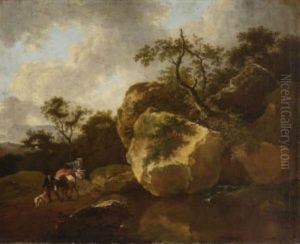 Felslandschaft Mit Ziehenden Bauern Felslandschaft Mit Ziehenden Bauern