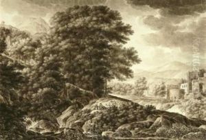Ideale Landschaft Bei Aufziehendem Gewitter by Franz Innocenz Kobell