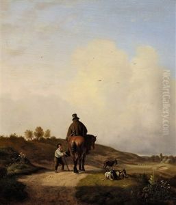 Reiter Und Bettelnder Knabe Auf Der Landstrase