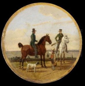 Begegnung Von Reiter Und Jager by Wilhelm Alexander Wolfgang von Kobell