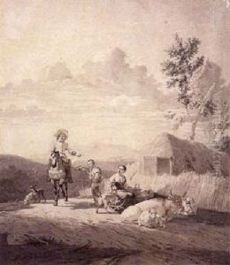 Reiter Mit Bettelndem Bauernpaar Reiter Mit Bettelndem Bauernpaar
