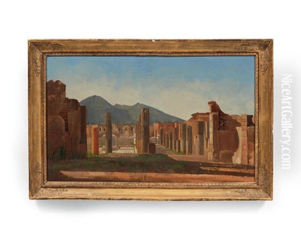 Vue Du Forum De Pompei Avec Le Vesuve - view 1