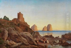 View Of Marina Piccola On Capri by Christen Kobke
