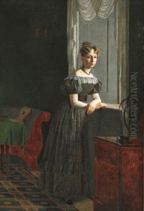 Portrait Of Kobke's Sister Conradine Kobke by Christen Kobke