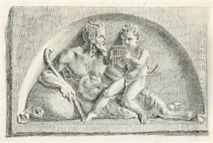 Pan Laerer En Lille Satyr At Spille Pa Rorflojte