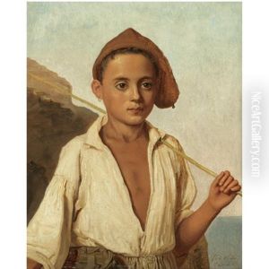 En Fiskerdreng Fra Capri by Christen Kobke