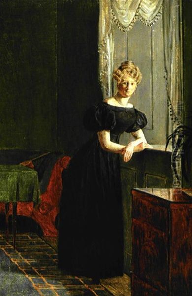 Sophie Krohn, Kunstnerens Soster Staende Ved Vinduet I Familiens Hjem Pa Kastellet - view 1