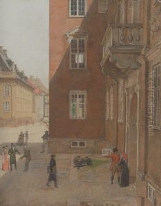 Udsigt Fra Et Vindue I Eckersbergs Atelier Til En Floj Af Charlottenborg by Christen Kobke