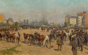 Horse Market In Berlin by Georg Karl Koch