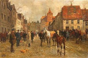 Pferdemarkt In Breslau by Georg Karl Koch