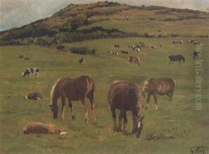 Pferde Auf Der Weide by Georg Karl Koch