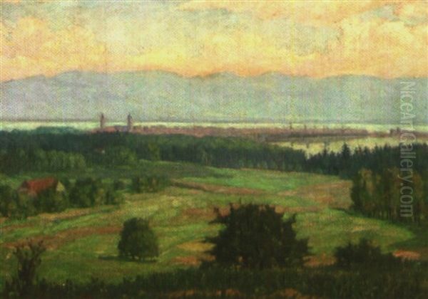 Blick Von Der Hohe Auf Lindau An Einem Sommerabend - view 1
