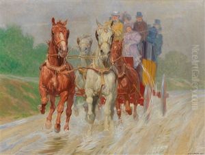 Four-in-hand Coach In Old Vienna by Ludwig Koch