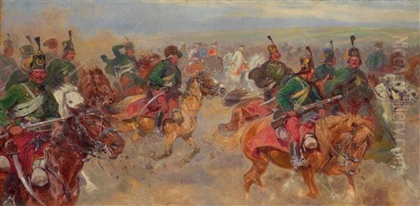 Count Hadik And His Troops Riding To Berlin (berlin Raid 1757) - view 1