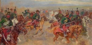 Count Hadik And His Troops Riding To Berlin (berlin Raid 1757) by Ludwig Koch