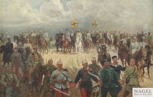 Kavallerie Mit Den Kaisern Franz Joseph Und Wilhelm Ii. An Der Spitze by Ludwig Koch