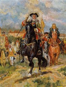 Kaiser Karl Vi Vor Schlos Neugebaude by Ludwig Koch