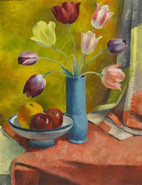 Stillleben Mit Tulpen Und Apfeln - view 1