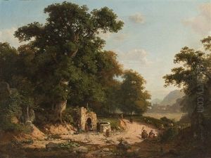 Landscape With Figures by Heinrich Koch