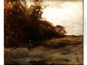 Skizze Einer Landschaft Mit Figur by Roman Kochanowski