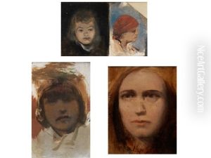 Vier Portraitstudien (4 Works, Mntd Together) Vier Portraitstudien (4 Works, Mntd Together)