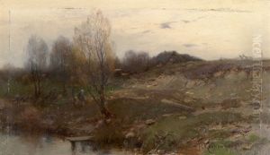 Landschaft Mit Einem Weiher Landschaft Mit Einem Weiher