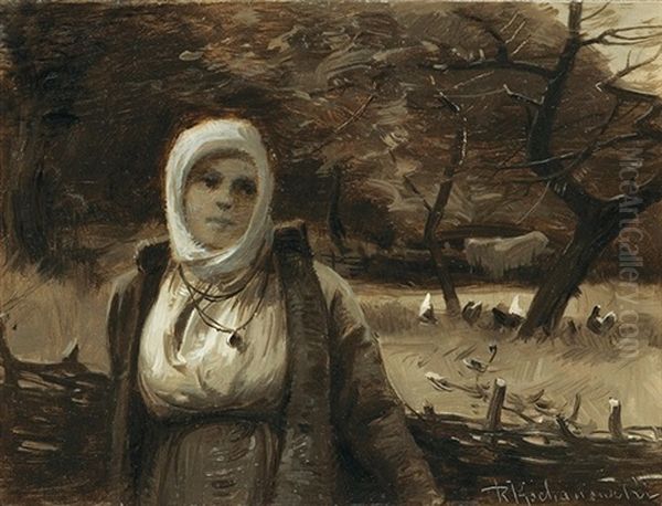 Girl In Orchard - view 1