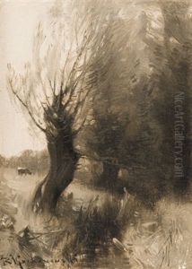 Willows By The Stream by Roman Kochanowski