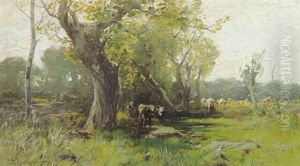 Landschaft Mit Kuhen by Roman Kochanowski