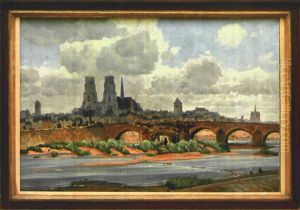 Ansicht Von Orleans Mit Blick Uber Die Loire Auf Saint Croix