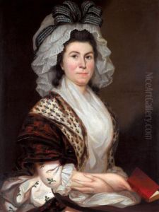 Portrait Of A Lady Said To Be Mrs Godwin by George Beare