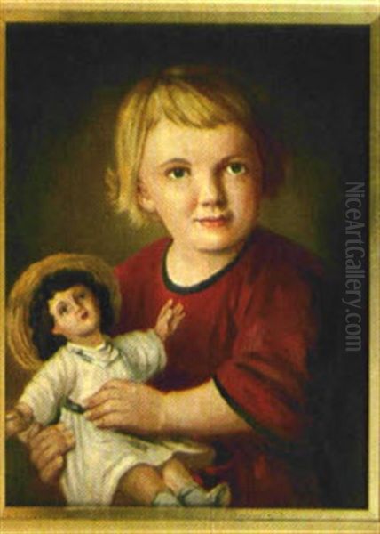 Kleines Blondes Madchen Mit Puppe - view 1