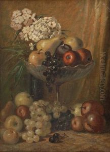 Stillleben Mit Blumen Und Obst by Waclaw Kodkowski