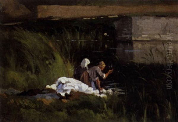 Wasvrouwen Bij Een Rivier - view 1