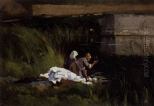 Wasvrouwen Bij Een Rivier Wasvrouwen Bij Een Rivier