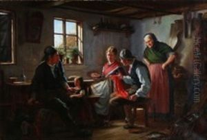A Sailor Just Returned Home From Abroad Distributes His Gifts by Hans Christian Koefoed
