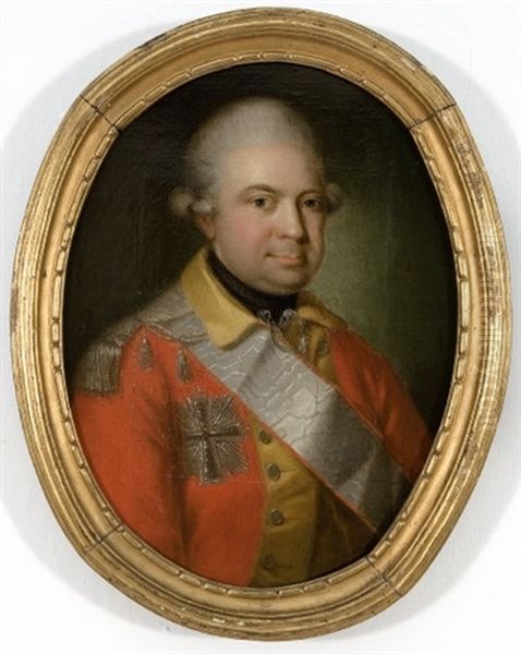 Portraet Af Generallojtnant Frederik Von Numsen I Rod Uniformsjakke Och Gul Vest (after Jens Juel) - view 1