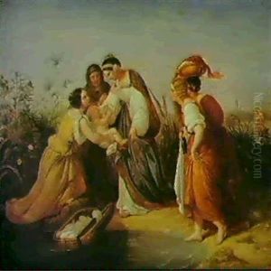 Die Auffindung Des Moses Knaben by Christian Koehler