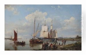Shipping On A Calm Near An Estuary