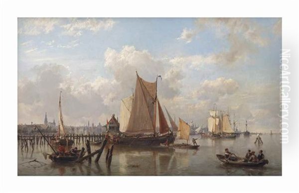 A Busy Day On The Ij, Amsterdam In The Distance - view 1