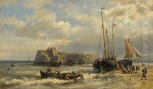 The Return Of The Fishermen by Hermanus Koekkoek the Elder