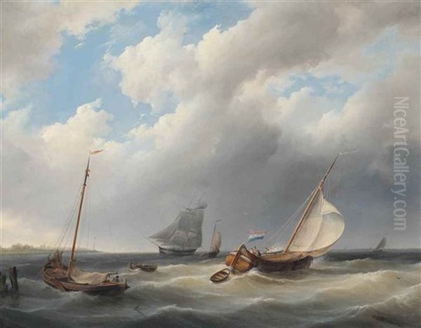 Shipping Off The Low Countries In A Rising Breeze - view 1