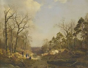 Paesaggio Boschivo Con Figure by Hermanus Koekkoek the Elder