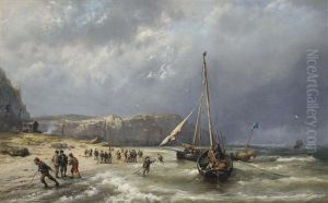 Bringing In The Barges At High Tide